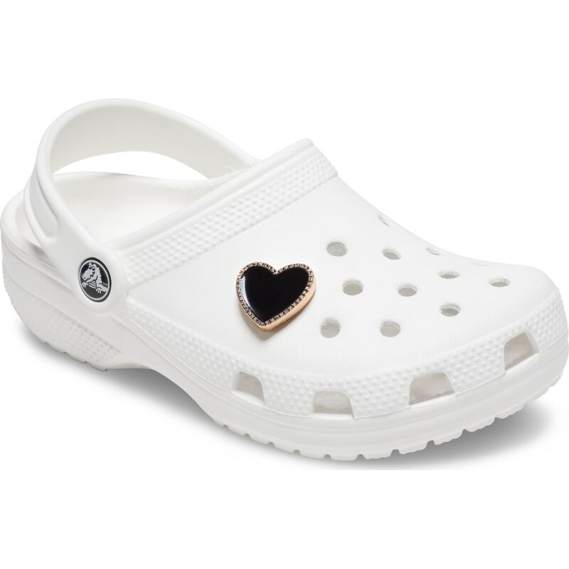 Crocs™ Jibbitz Black Heart with Gold Outline Multi