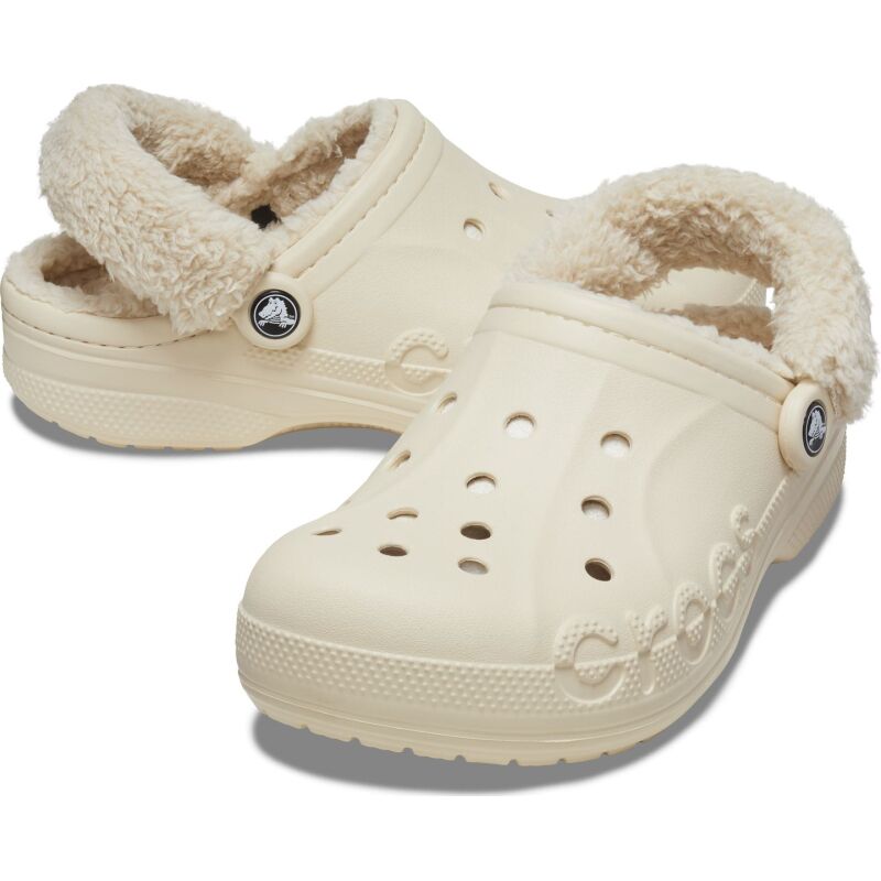 Crocs™ Baya Lined Fuzz Strap Clog Winter White