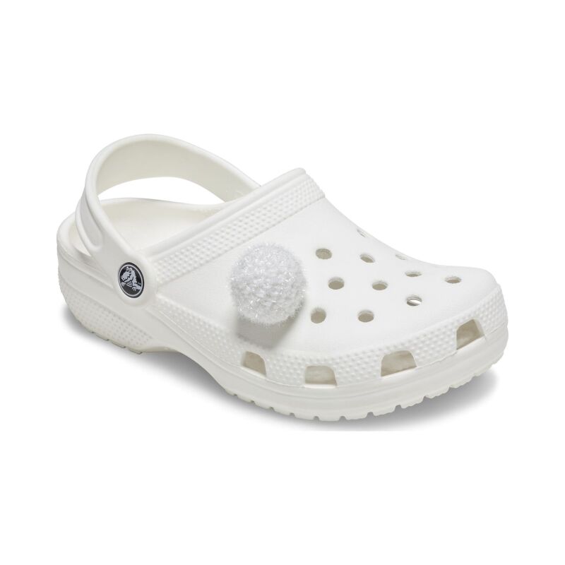 Crocs™ Jibbitz White Metallic Puff Ball 