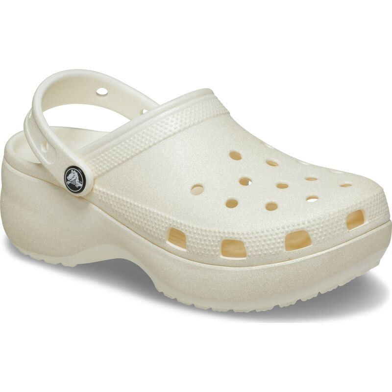Crocs™ Classic Platform Glitter Clog Women's Chalk