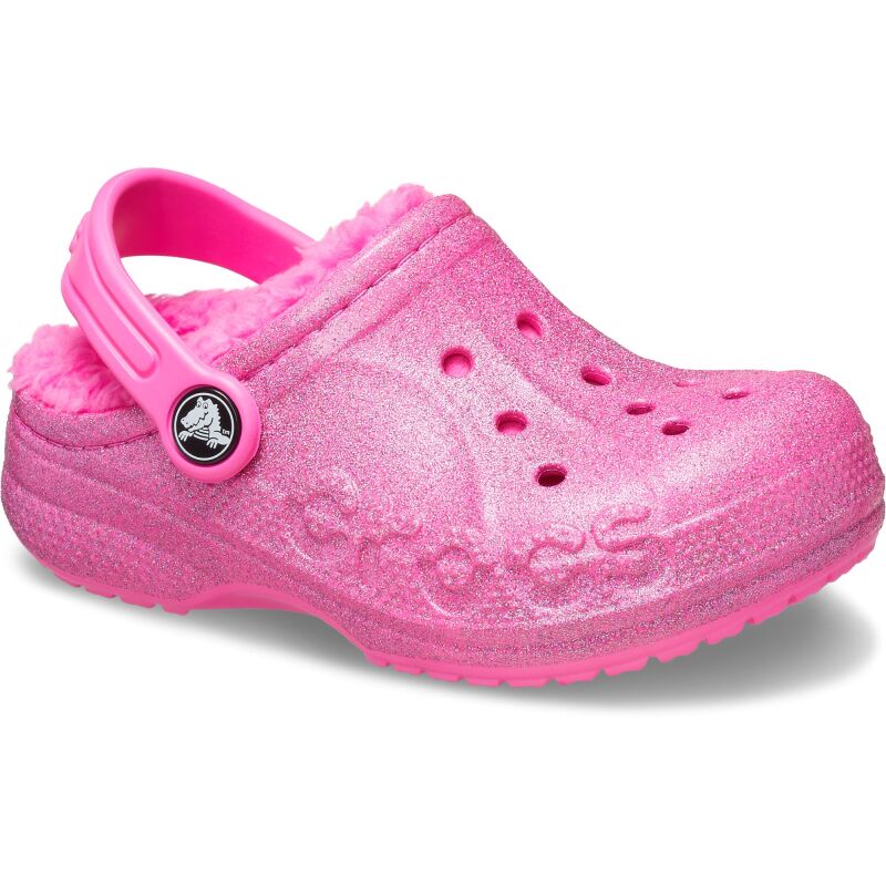 Crocs™ Baya Lined Glitter Clog Toddler's Electric Pink
