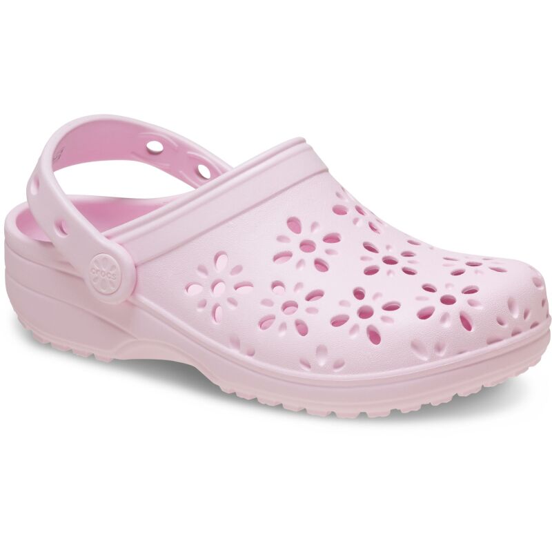 Crocs™ Classic Floral Cut Out Clog Kids' Pink Milk