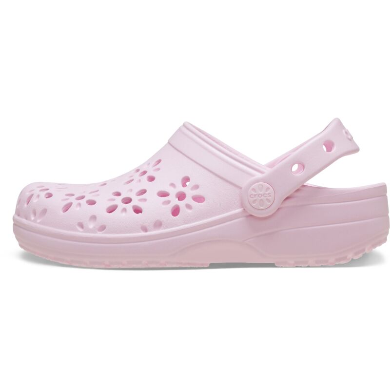 Crocs™ Classic Floral Cut Out Clog Kids' Pink Milk