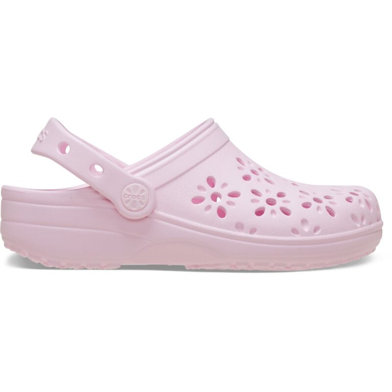 Crocs™ Classic Floral Cut Out Clog Kids' Pink Milk