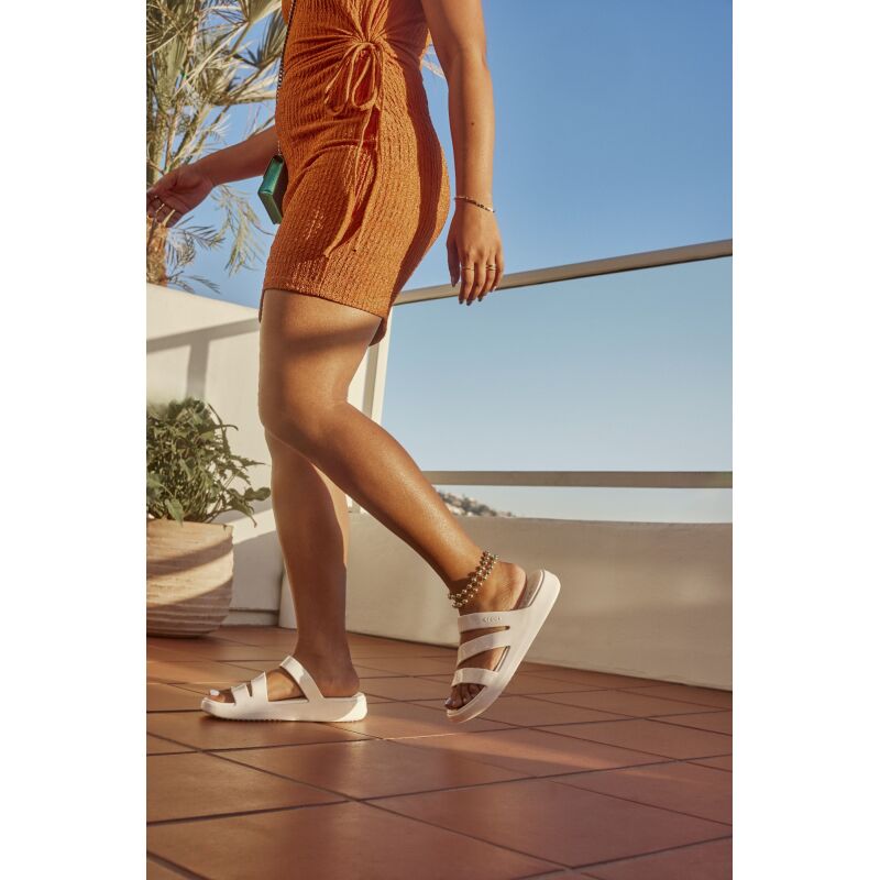 Crocs™ Getaway Patent Strappy Chalk