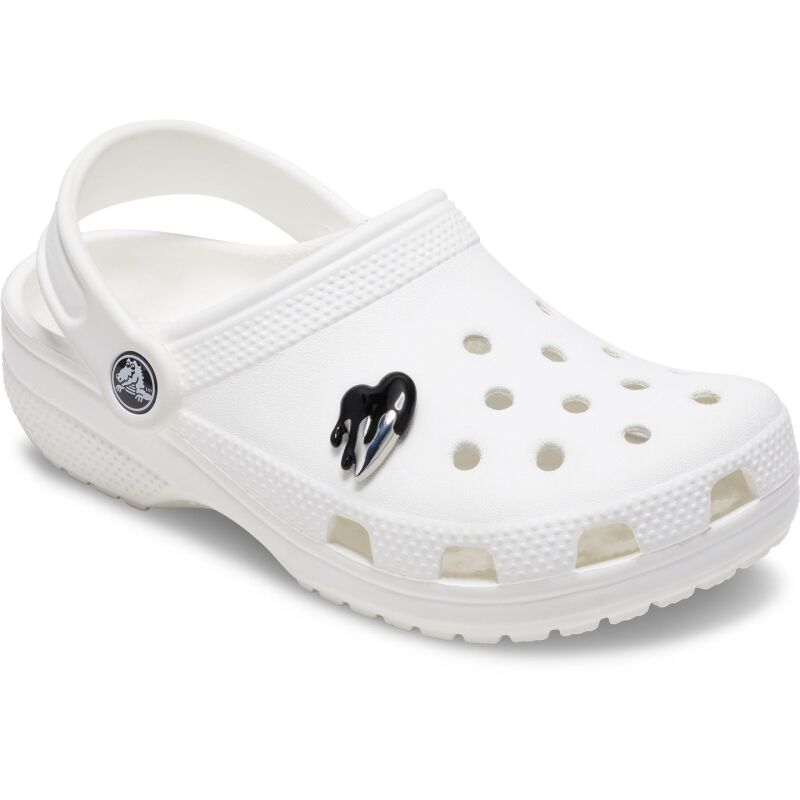 Crocs™ Jibbitz Silver and Black Enamel Heart 