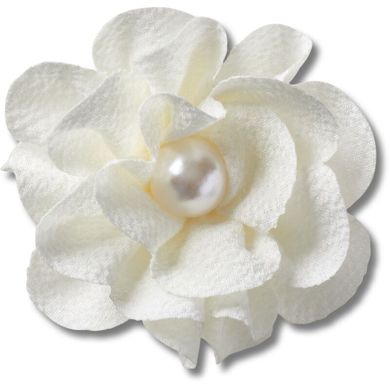 Crocs™ Jibbitz White Fabric Flower With Pearl 