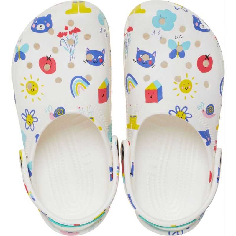 Crocs™ Classic Doodle Print Clog Kid's White/Multi