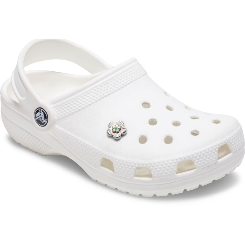 Crocs™ Jibbitz Silver Turquoise Flower 