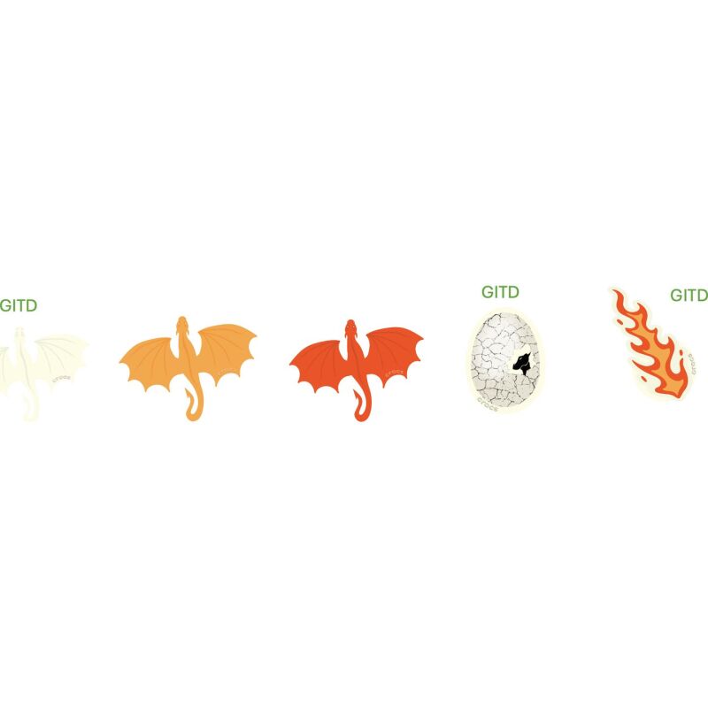 Crocs™ Crocs Jibbitz Glow In The Dark Dragon 5 Pack 198445377815 