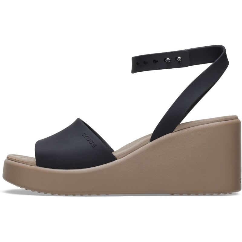 Crocs™ Brooklyn Ankle Strap Wedge Black/Mushroom