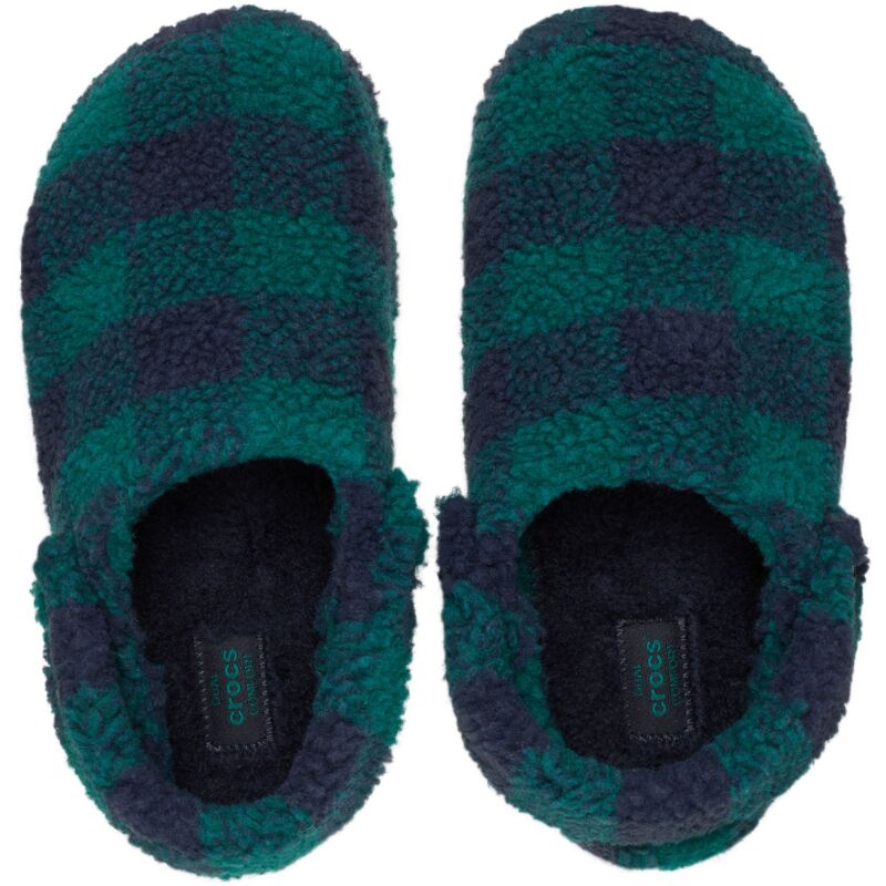 Crocs™ Classic Buff Check Cozzzy Slipper Hosta/Navy