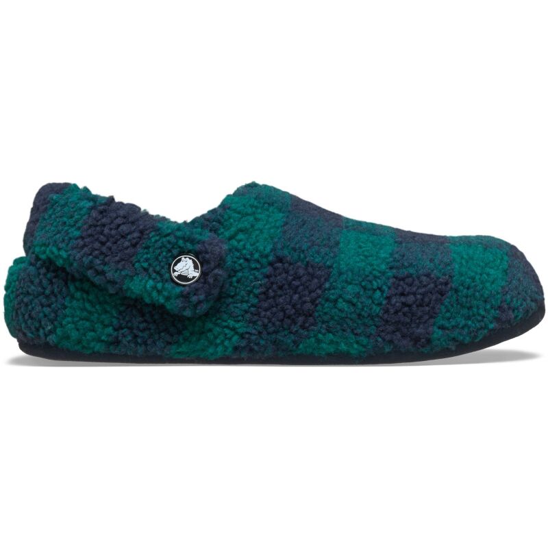 Crocs™ Classic Buff Check Cozzzy Slipper Hosta/Navy