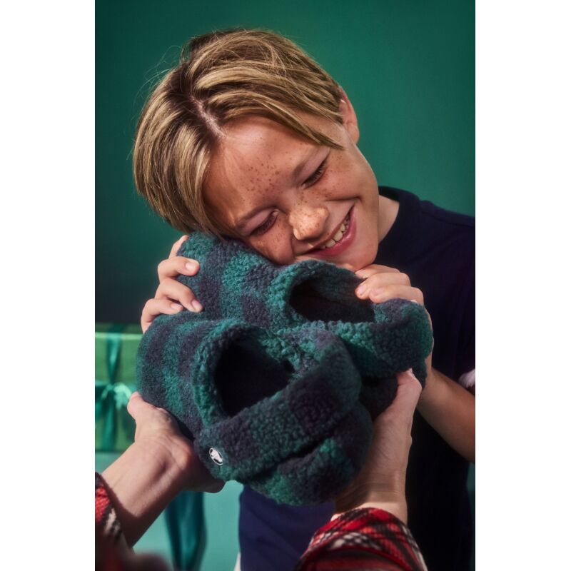 Crocs™ Classic Buff Check Cozzzy Slipper Hosta/Navy