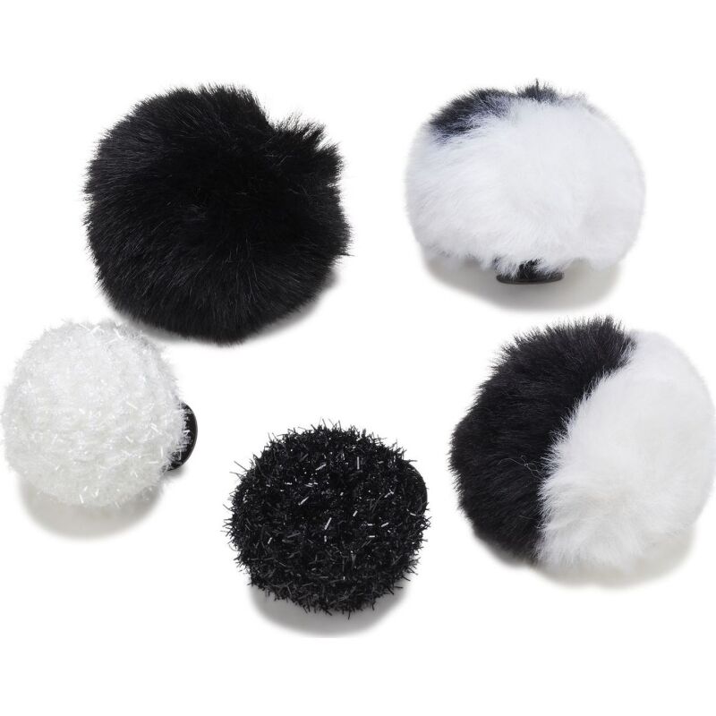 Crocs™ Jibbitz Black And White Puff 5 Pack 