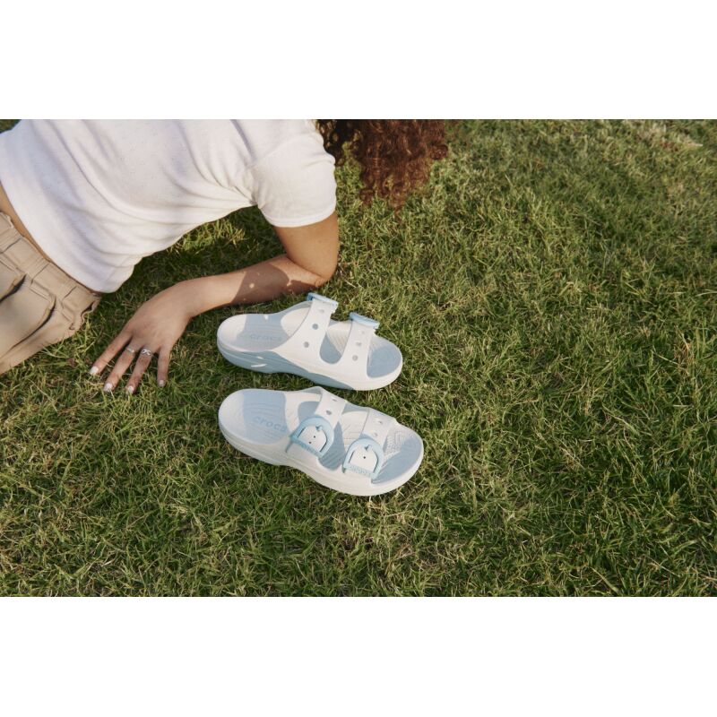 Crocs™ Saturday Enamel Buckle Sandal Women's Vapor Ice