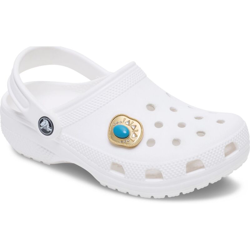 Crocs™ Jibbitz Gold and Turquoise Oval 