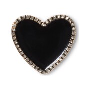 Crocs™ Jibbitz Black Heart with Gold Outline Multi