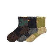Crocs™ Adult Quarter Grap 3-Pack Socks Black/Camo