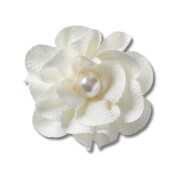 Crocs™ Jibbitz White Fabric Flower With Pearl 