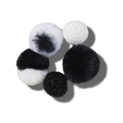 Crocs™ Jibbitz Black And White Puff 5 Pack 